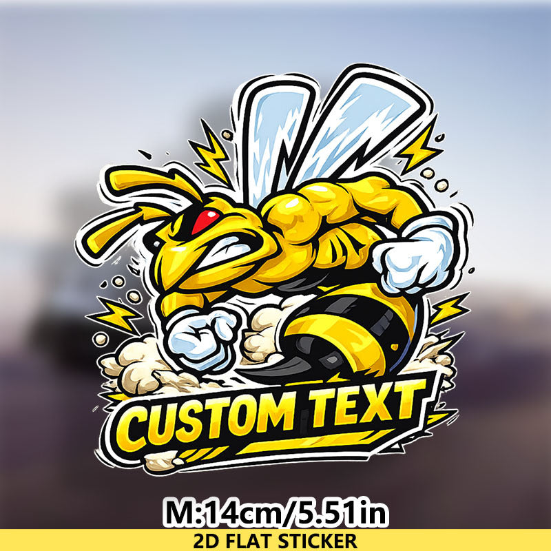 One Custom texy Muscular Hornet Sticker Made