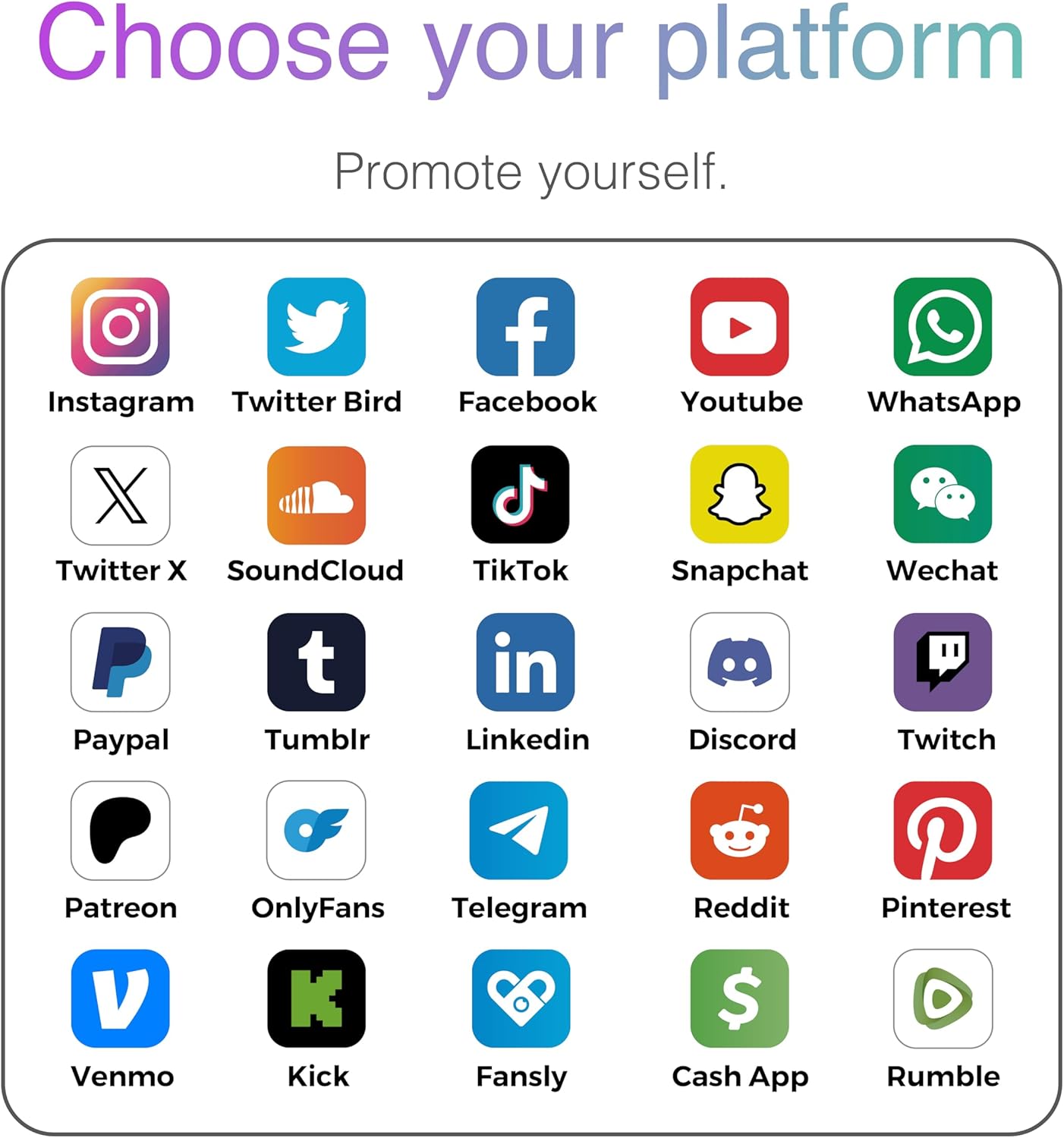 Lot de 3 autocollants personnalisés pour réseaux sociaux