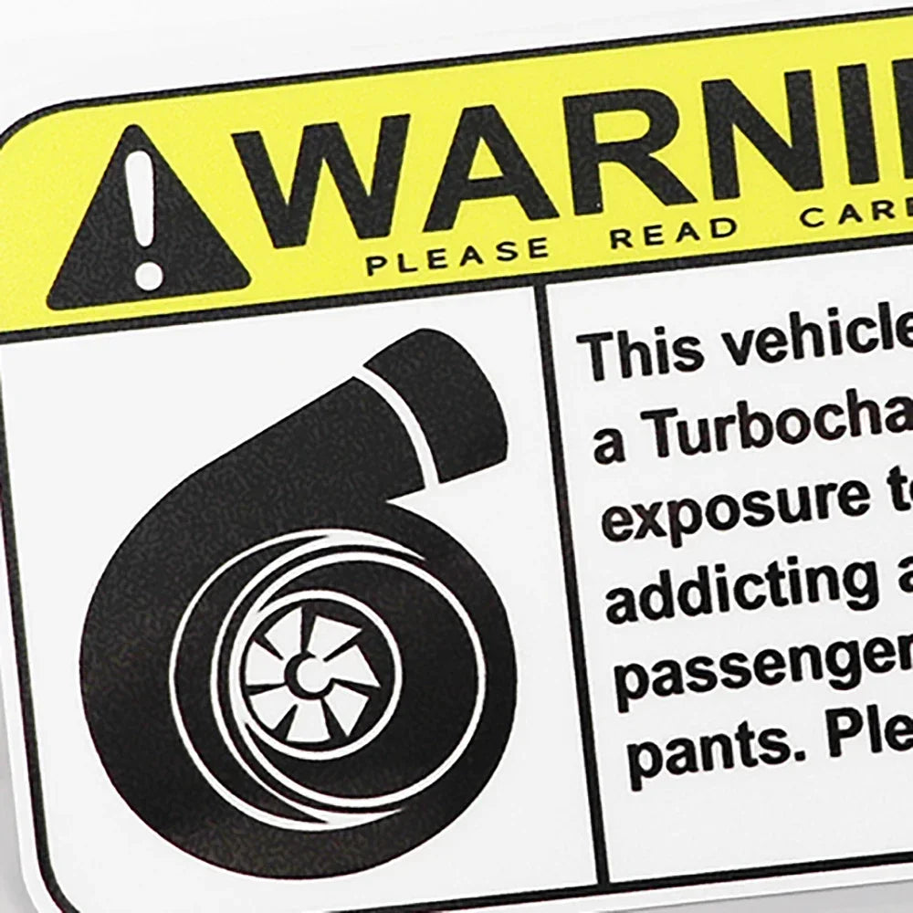 Warning Sign Turbo Boost Decal