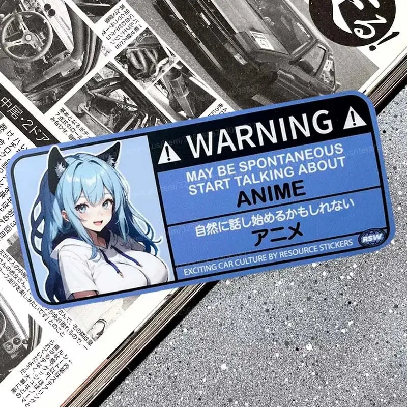 Cartoon Airbag Warning Decal Anime 2