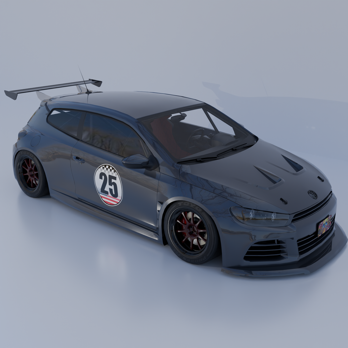 1x Racing Number America Flag (one)- customizable