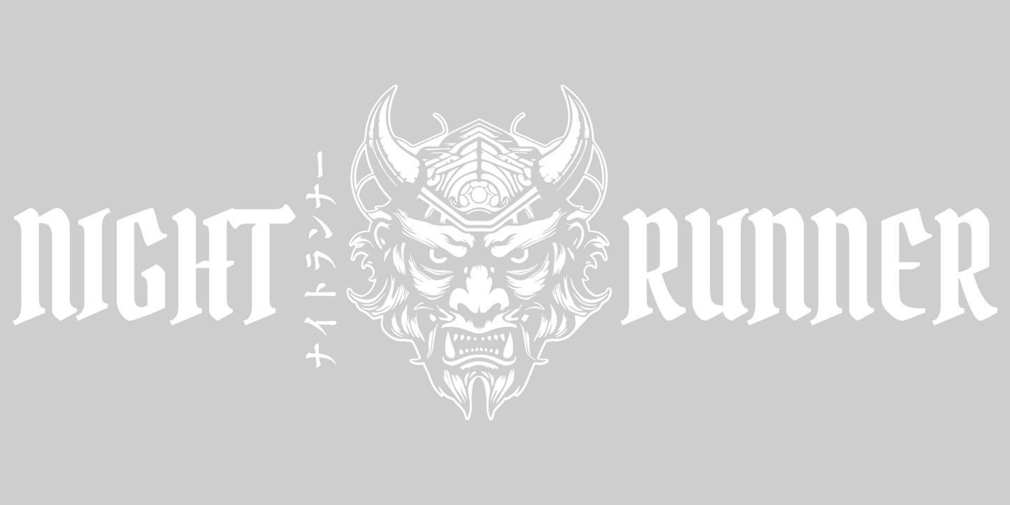 Autocollant de pare-brise arrière représentant un masque Oni japonais de Night Runner