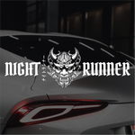 Night runner japanese Oni mask -Rear Windshield decal sticker