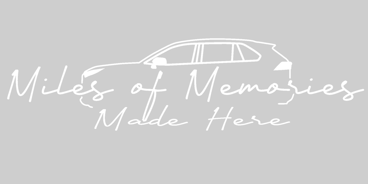 RAV4 Heckseitenfenster | Meilenlange Erinnerungen, die hier entstanden sind | Aufkleber passend für 2019–2024 | 2er-Pack (für linke und rechte Seite)