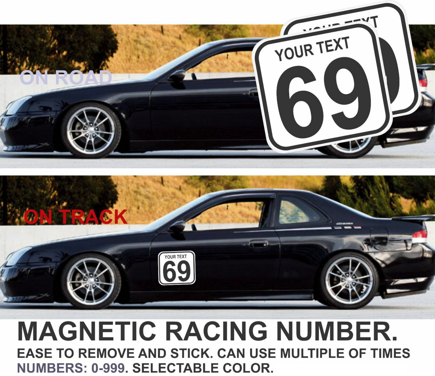 Numéro de course - Magnétique ou autocollant (1 pièce)