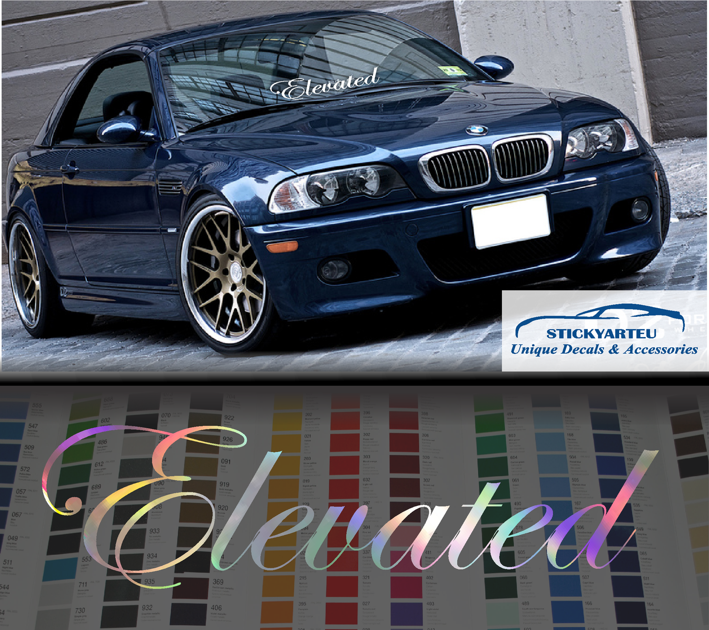 Elevated Violent windshield car sticker decal