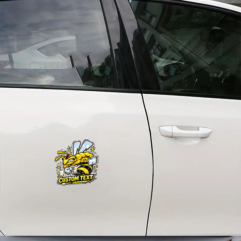 One Custom texy Muscular Hornet Sticker Made