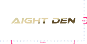 Text AIGHT DEN Vinyl custom lettering decall/1.05 x 11.44 in/ Gold Chrome /
