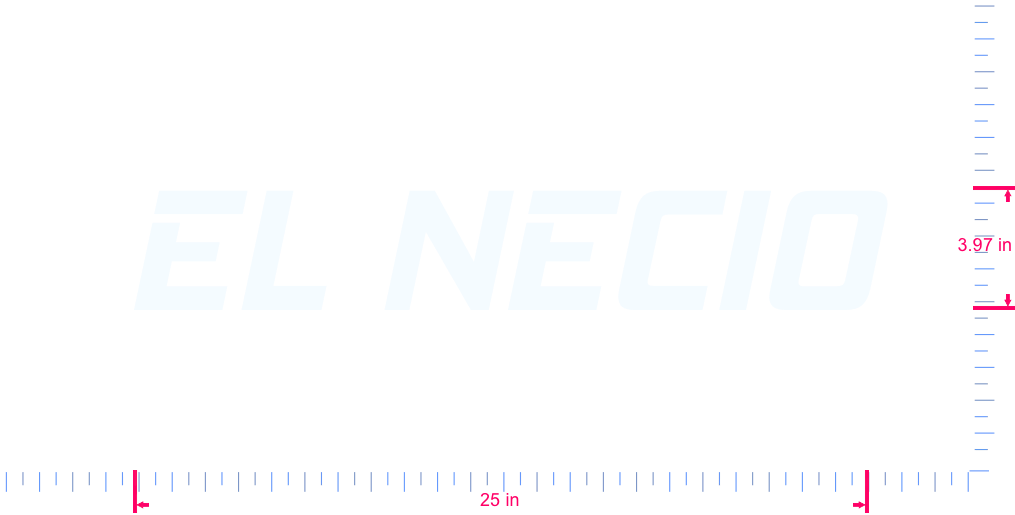 Text EL NECIO Vinyl-Aufkleber mit individuellem Schriftzug / 3,97 x 25 Zoll / Weiß /
