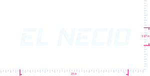 Text EL NECIO Vinyl-Aufkleber mit individuellem Schriftzug / 3,97 x 25 Zoll / Weiß /