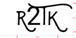 Text R2TK Vinyl custom lettering decall/2.43 x 3.50 in/ Black /