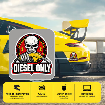 Diesel Only Skull Vinyl Sticker, Weatherproof