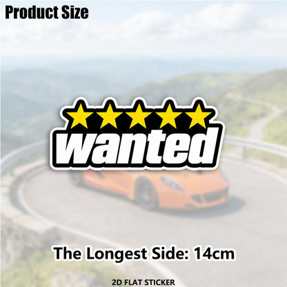 Wanted Five Star Car Sticker