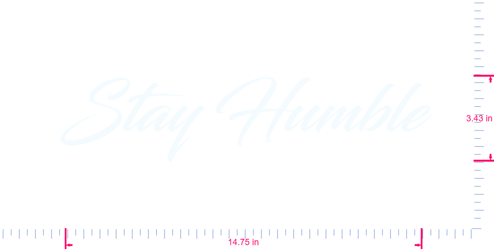 Text Stay Humble Vinyl custom lettering decall/3.43 x 14.75 in/ White /