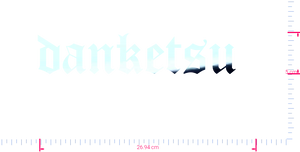 Text Danketsu Vinyl-Aufkleber mit individuellem Schriftzug/5 x 26,94 cm/Spiegelchrom/
