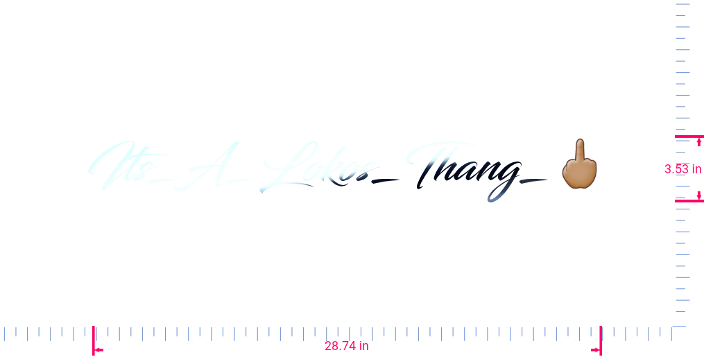 Text Its_A_Lokos_Thang_🖕🏽 Vinyl custom lettering decall/3.53 x 28.74 in/ Mirror Chrome /