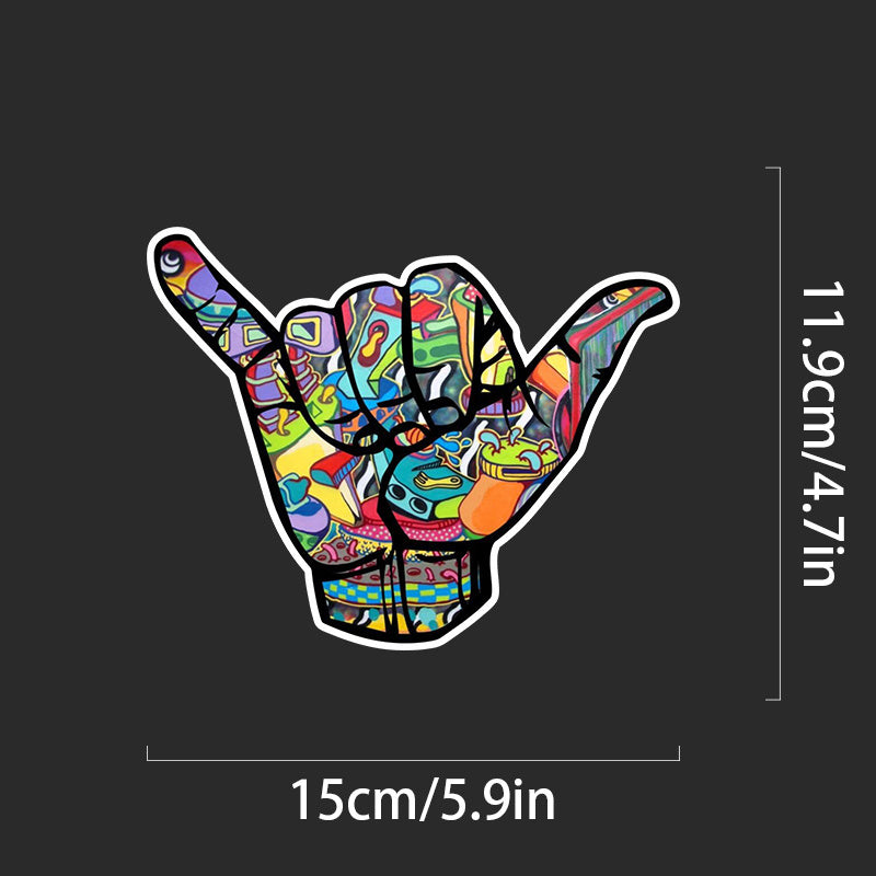 Hand Decal - Weatherproof Vinyl Sticker for Ca
