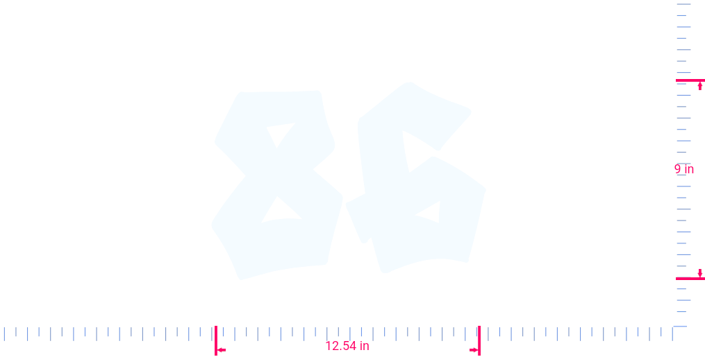 Text 86 Vinyl custom lettering decall/9 x 12.54 in/ White /