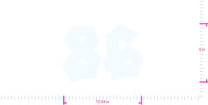 Text 86 Vinyl custom lettering decall/9 x 12.54 in/ White /