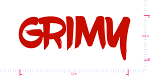 Text Grimy Vinyl individueller Schriftzug Aufkleber/4,8 x 12 in/ Rot /