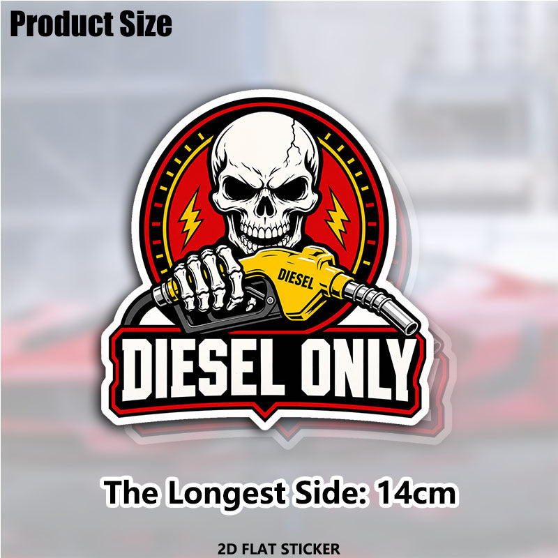 Diesel Only Skull Vinyl Sticker, Weatherproof
