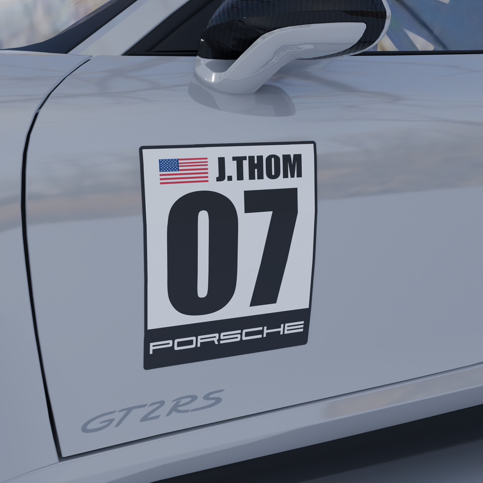 Autocross Custom Track Racing Number Set with Flag Name | Vinyl or Mag ...