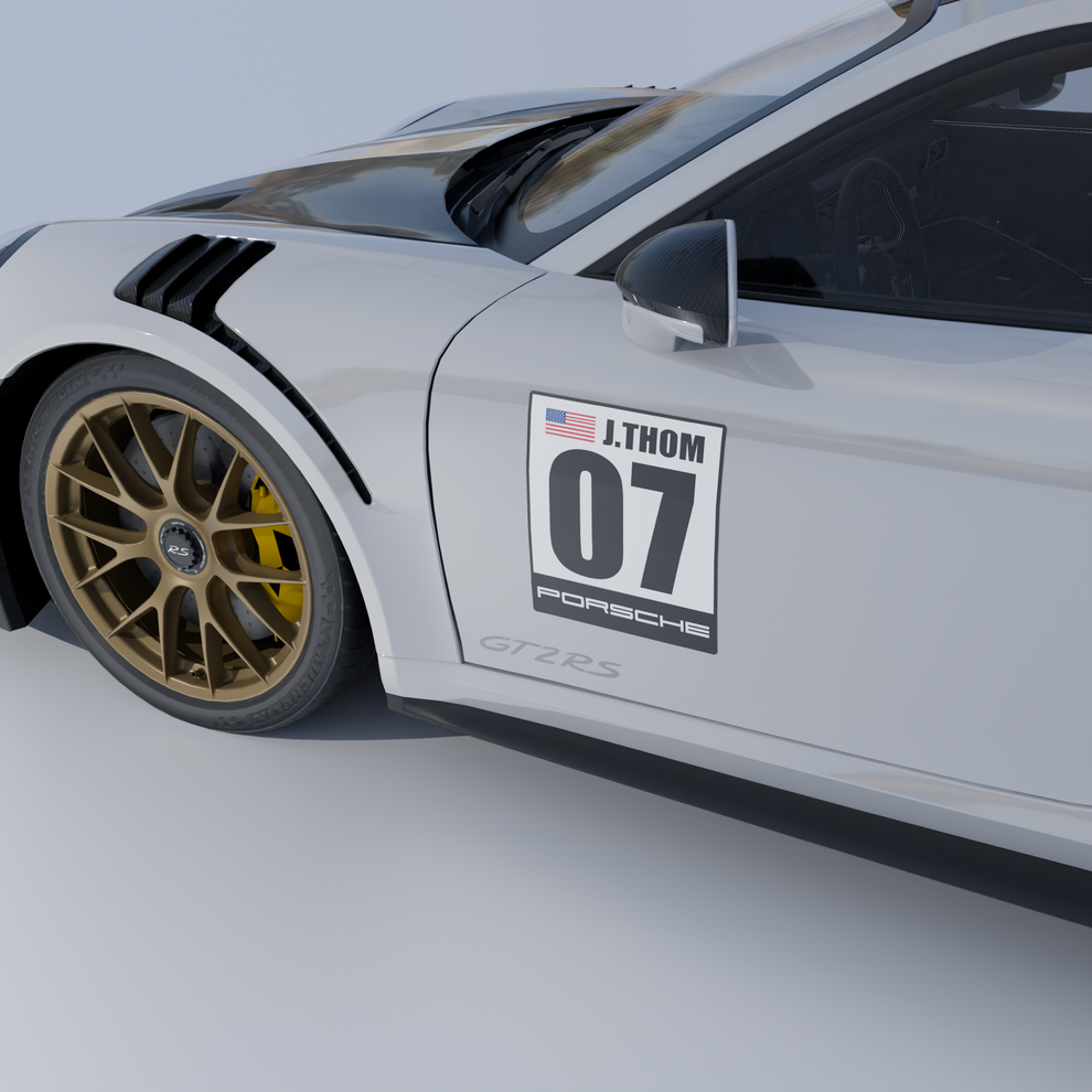 Autocross Custom Track Racing Number Set with Flag Name | Vinyl or Mag ...