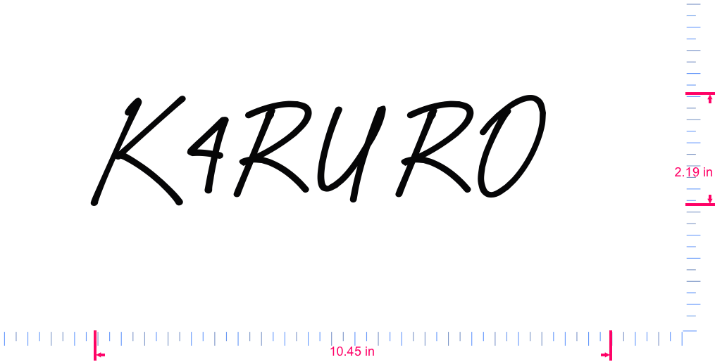 Text K4RURO  Vinyl custom lettering decall/2.19 x 10.45 in/ Black /