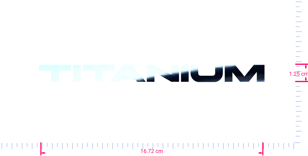 Text Titanium Vinyl custom lettering decall/1.25 x 16.72 cm/ Mirror Chrome /