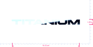 Text Titanium Vinyl custom lettering decall/1.25 x 16.72 cm/ Mirror Chrome /