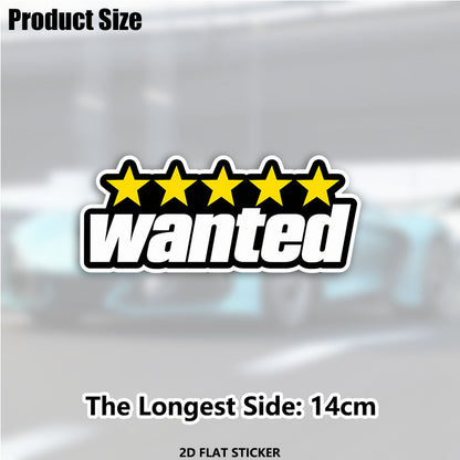 Wanted Five Star Car Sticker