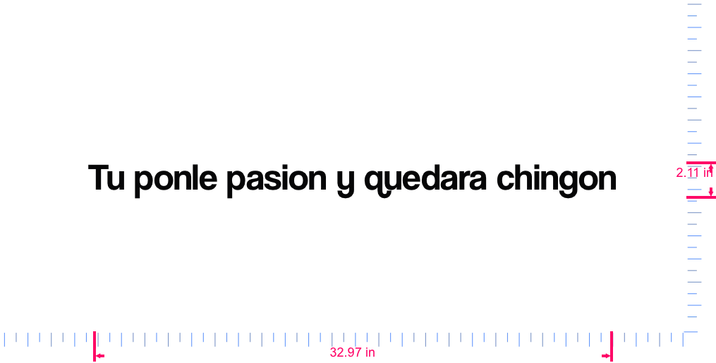 Text Tu ponle pasion y quedara chingon Individueller Vinyl-Schriftzug Aufkleber/2,11 x 32,97 Zoll/Schwarz/