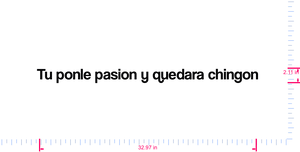 Text Tu ponle pasion y quedara chingon Vinyl custom lettering decall/2.11 x 32.97 in/ Black /