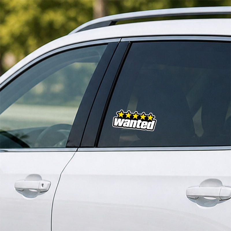 Wanted Five Star Car Sticker