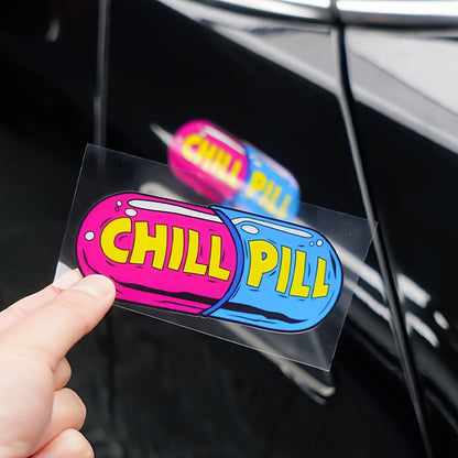 Blue And Red Chill Pill Sticker
