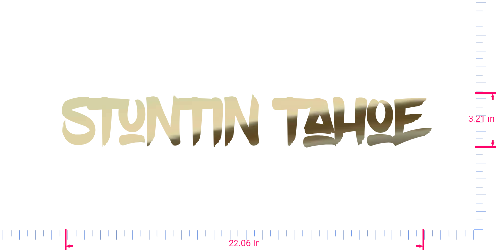 Text Stuntin Tahoe Vinyl-Aufkleber mit individuellem Schriftzug/3,21 x 22,06 Zoll/ Goldchrom/