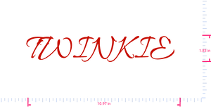 Text TWINKIE Vinyl-Aufkleber mit individuellem Schriftzug/1,83 x 10,97 Zoll/ Rot /