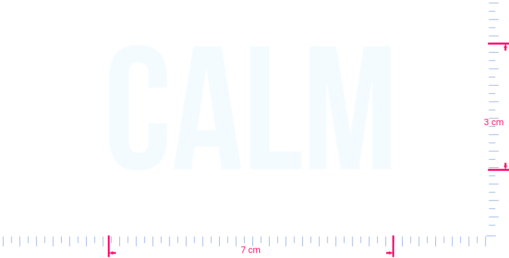 Text CALM Vinyl custom lettering decall/3 x 7 cm/ White /