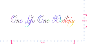 Text „One Life One Destiny“ Vinyl-Aufkleber mit individuellem Schriftzug/7,63 x 40 Zoll/ OilSlick Chrome /