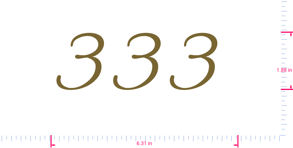 Text 333 Vinyl-Aufkleber mit individuellem Schriftzug/1,88 x 6,31 Zoll/ Gold/