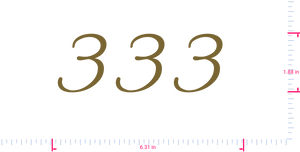 Text 333 Vinyl-Aufkleber mit individuellem Schriftzug/1,88 x 6,31 Zoll/ Gold/