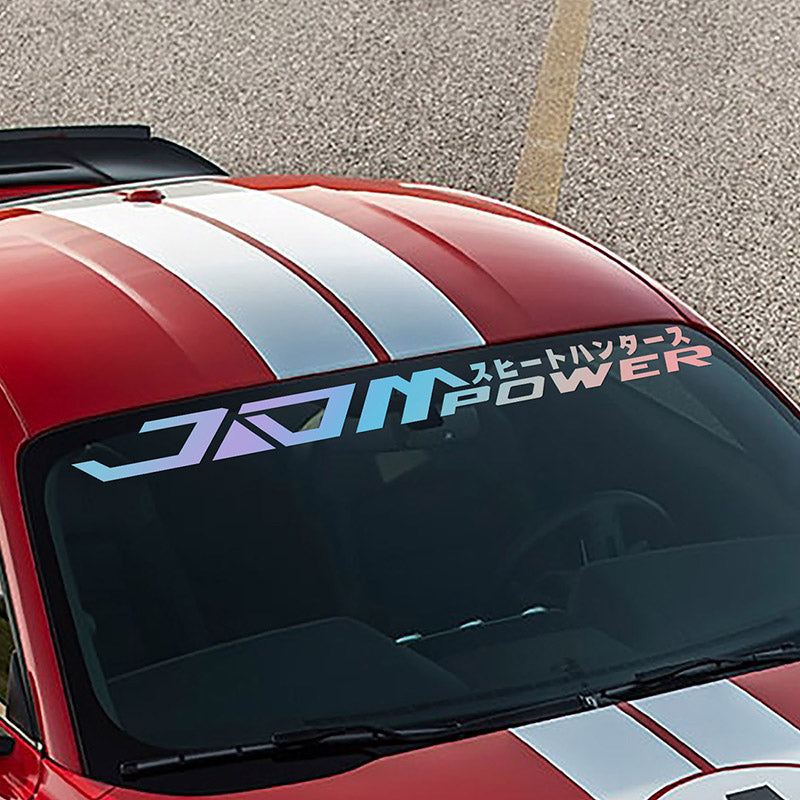 Autocollants décoratifs pour pare-brise de voiture JDM Power