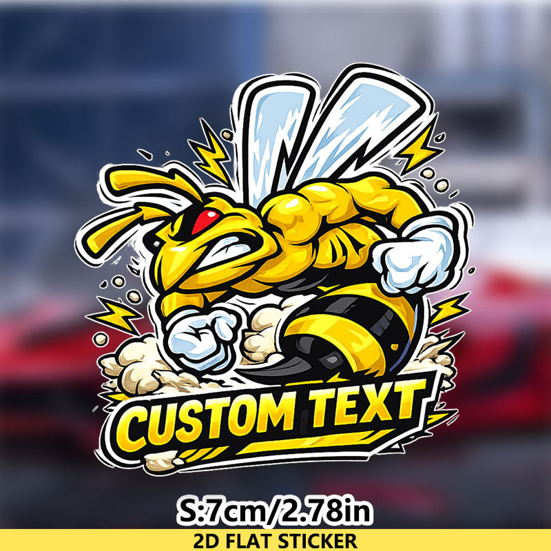 One Custom texy Muscular Hornet Sticker Made