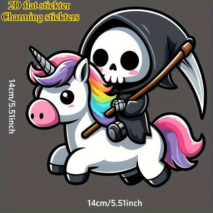 1pc Funny Cartoon Grim Reaper Unicorn Combination