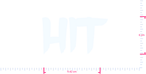 Text HIT Vinyl custom lettering decall/6 x 9.42 cm/ White /