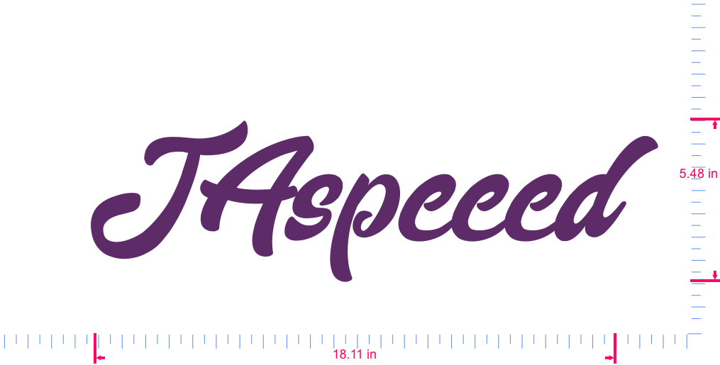 Text JAspeeed Vinyl individueller Schriftzug Aufkleber/5,48 x 18,11 in/ Violett /