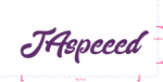 Text JAspeeed Vinyl individueller Schriftzug Aufkleber/5,48 x 18,11 in/ Violett /