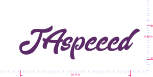Text JAspeeed Vinyl individueller Schriftzug Aufkleber/5,48 x 18,11 in/ Violett /