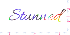 Text Stunned Vinyl-Aufkleber mit individuellem Schriftzug/1,4 x 5,52 Zoll/ OilSlick Chrome /