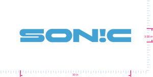 Text SON!C Vinyl custom lettering decall/3.56 x 30 in/ Ice Blue /